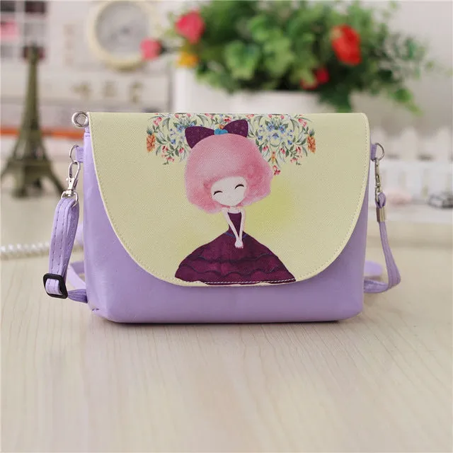 2017 New Cartoon printing Women bag Female PU leather Mini Crossbody Shoulder bags Girls Messenger bag bolsa feminina B075