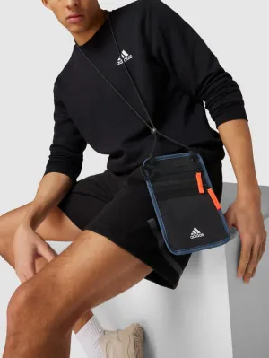 ADIDAS SPORTSWEAR Label Print Crossbody Bag, Black