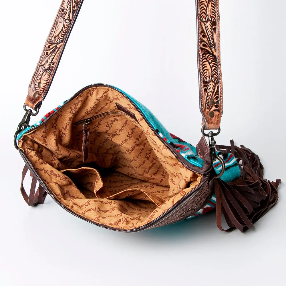 American Darling ADBGZ140G Signature Crossbody Hand Tooled Saddle Blanket Genuine Leather Women Bag Western Handbag Purse