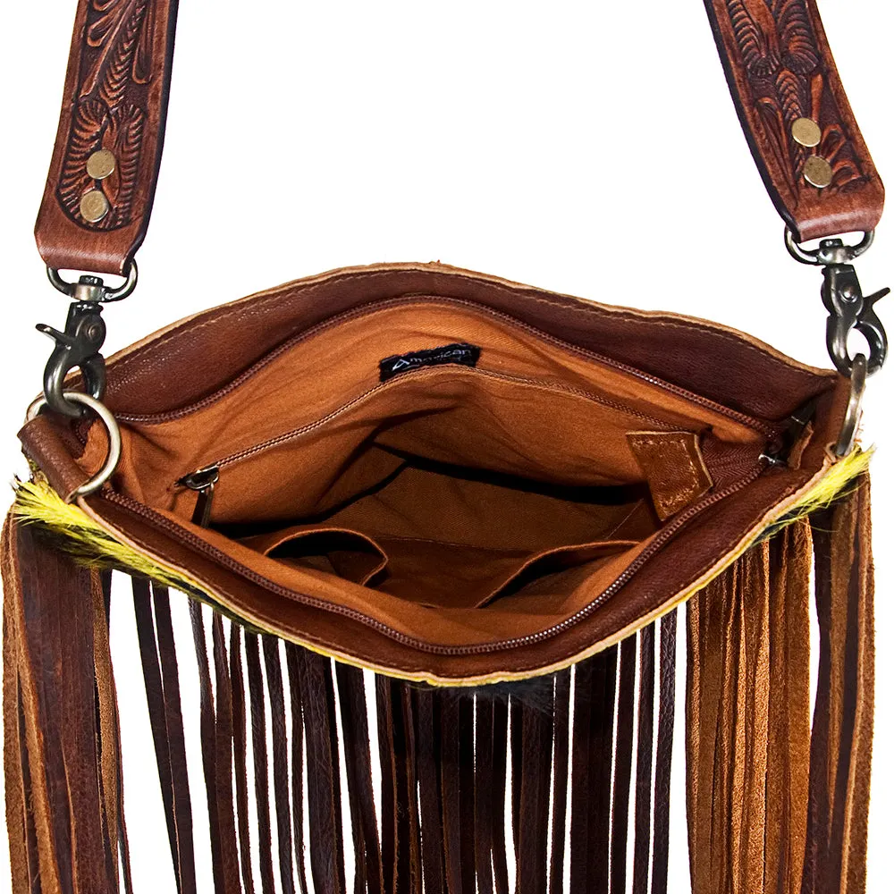 American Darling ADBGZ152 Large Crossbody Hair-On Genuine Leather Women Bag Western Handbag Purse