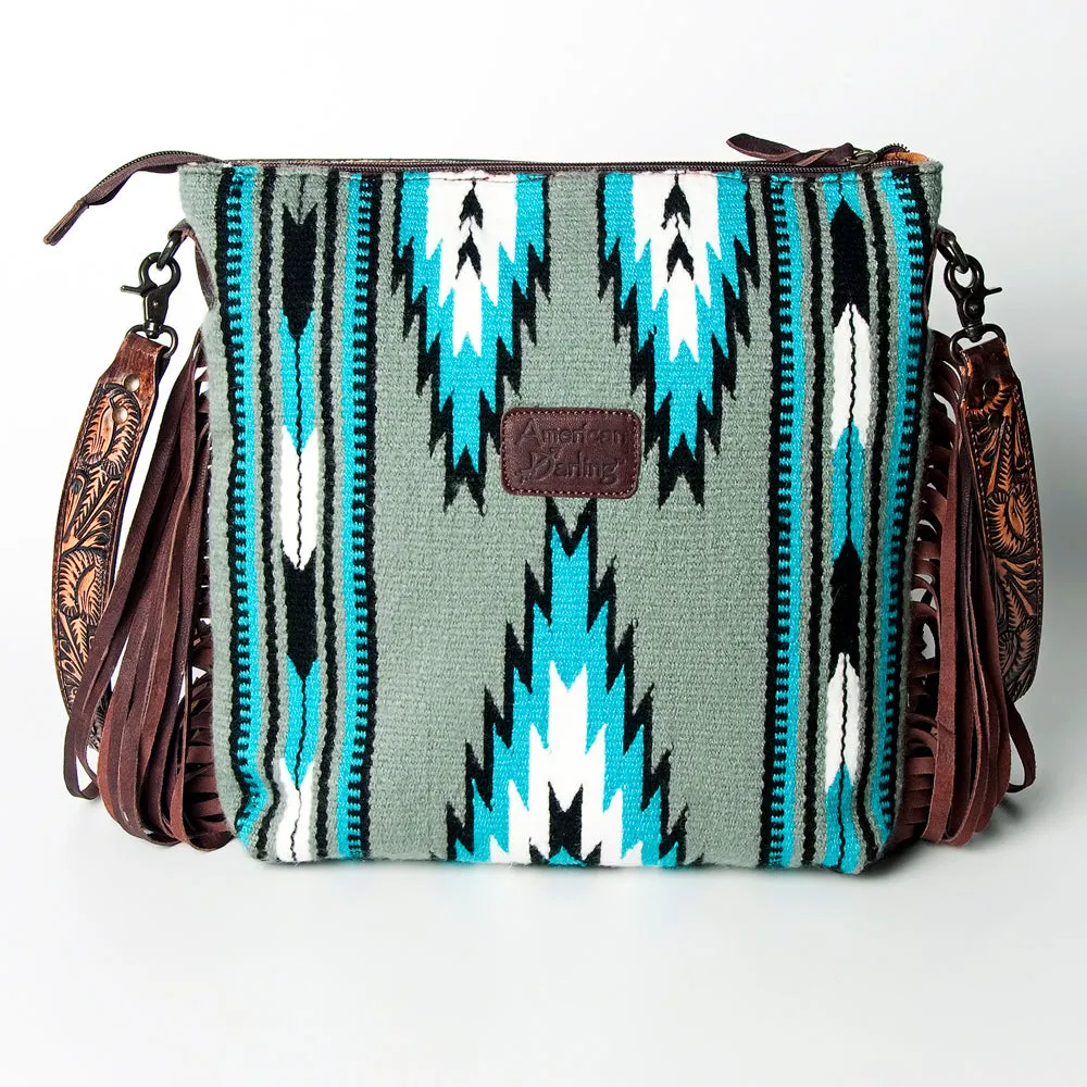 American Darling ADBGZ222 Signature Crossbody Hand Tooled Saddle Blanket Genuine Leather Women Bag Western Handbag Purse