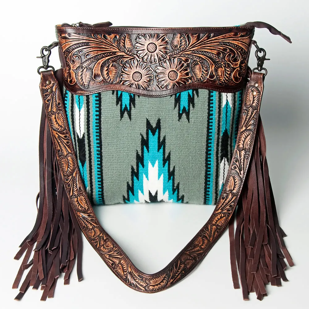 American Darling ADBGZ222 Signature Crossbody Hand Tooled Saddle Blanket Genuine Leather Women Bag Western Handbag Purse