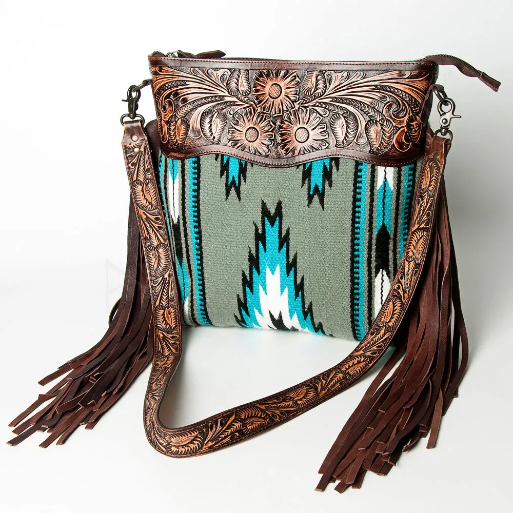 American Darling ADBGZ222 Signature Crossbody Hand Tooled Saddle Blanket Genuine Leather Women Bag Western Handbag Purse