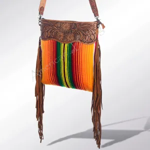 American Darling ADBGZ223 Signature Crossbody Hand Tooled Saddle Blanket Genuine Leather Women Bag Western Handbag Purse
