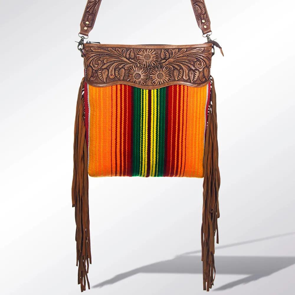 American Darling ADBGZ223 Signature Crossbody Hand Tooled Saddle Blanket Genuine Leather Women Bag Western Handbag Purse