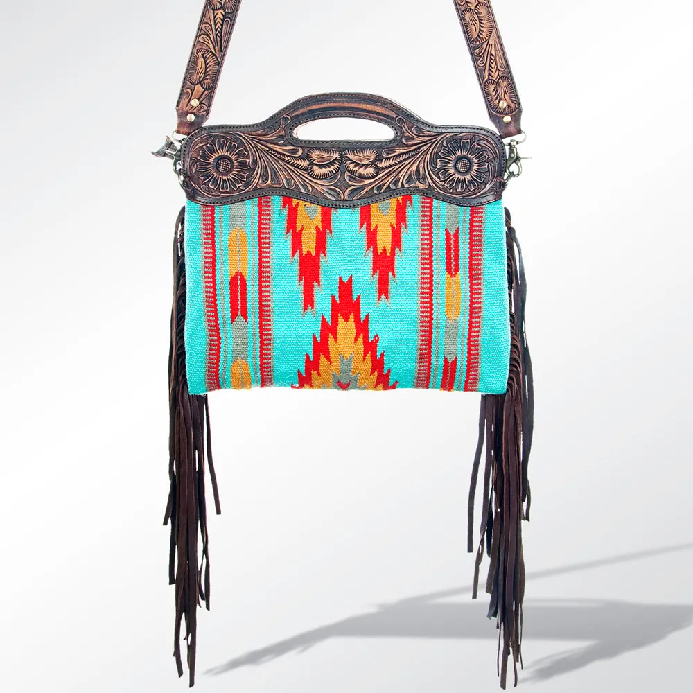 American Darling ADBGZ248 Clutch Hand Tooled Saddle Blanket Genuine Leather Women Bag Western Handbag Purse