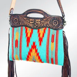 American Darling ADBGZ248 Clutch Hand Tooled Saddle Blanket Genuine Leather Women Bag Western Handbag Purse