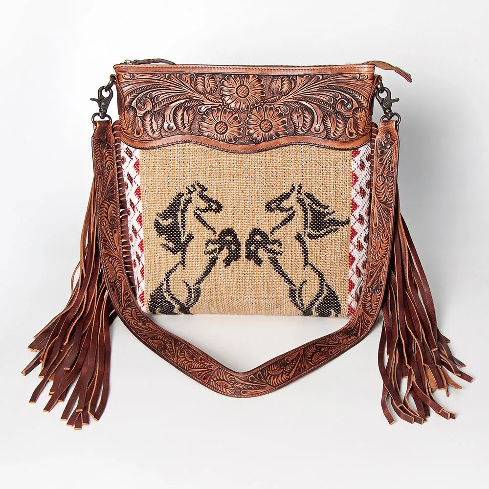 American Darling ADBGZ635 Signature Crossbody Hand Tooled Saddle Blanket Genuine Leather Women Bag Western Handbag Purse