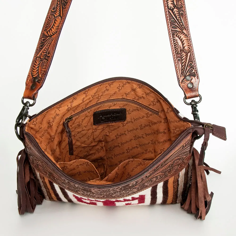 American Darling ADBGZ675 Signature Crossbody Hand Tooled Saddle Blanket Genuine Leather Women Bag Western Handbag Purse