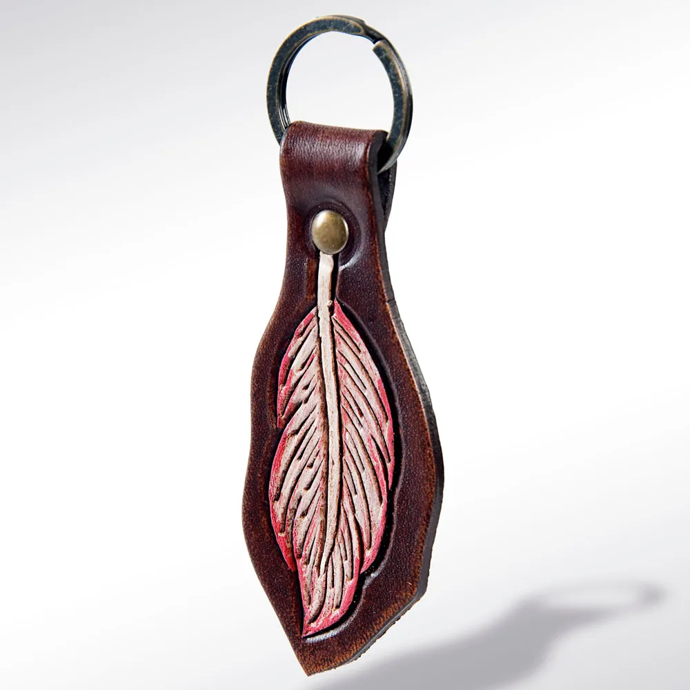 American Darling ADKR160 Hand Tooled Carved Genuine Leather Keyring