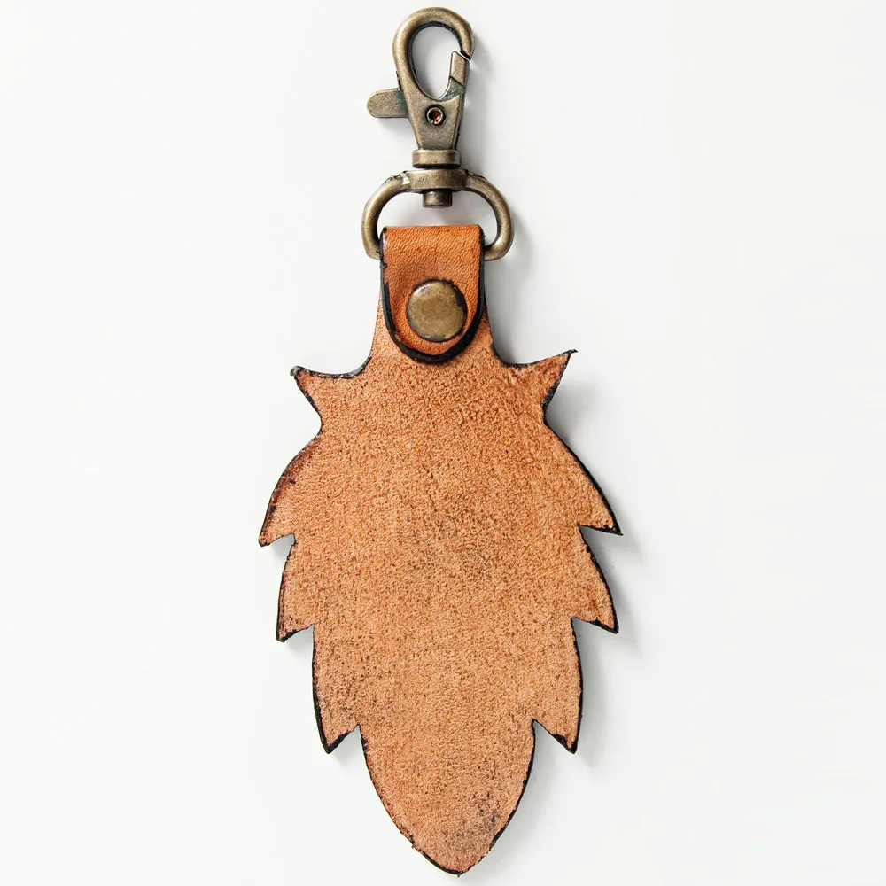 American Darling ADKR164 Hand Tooled Carved Genuine Leather Keyring