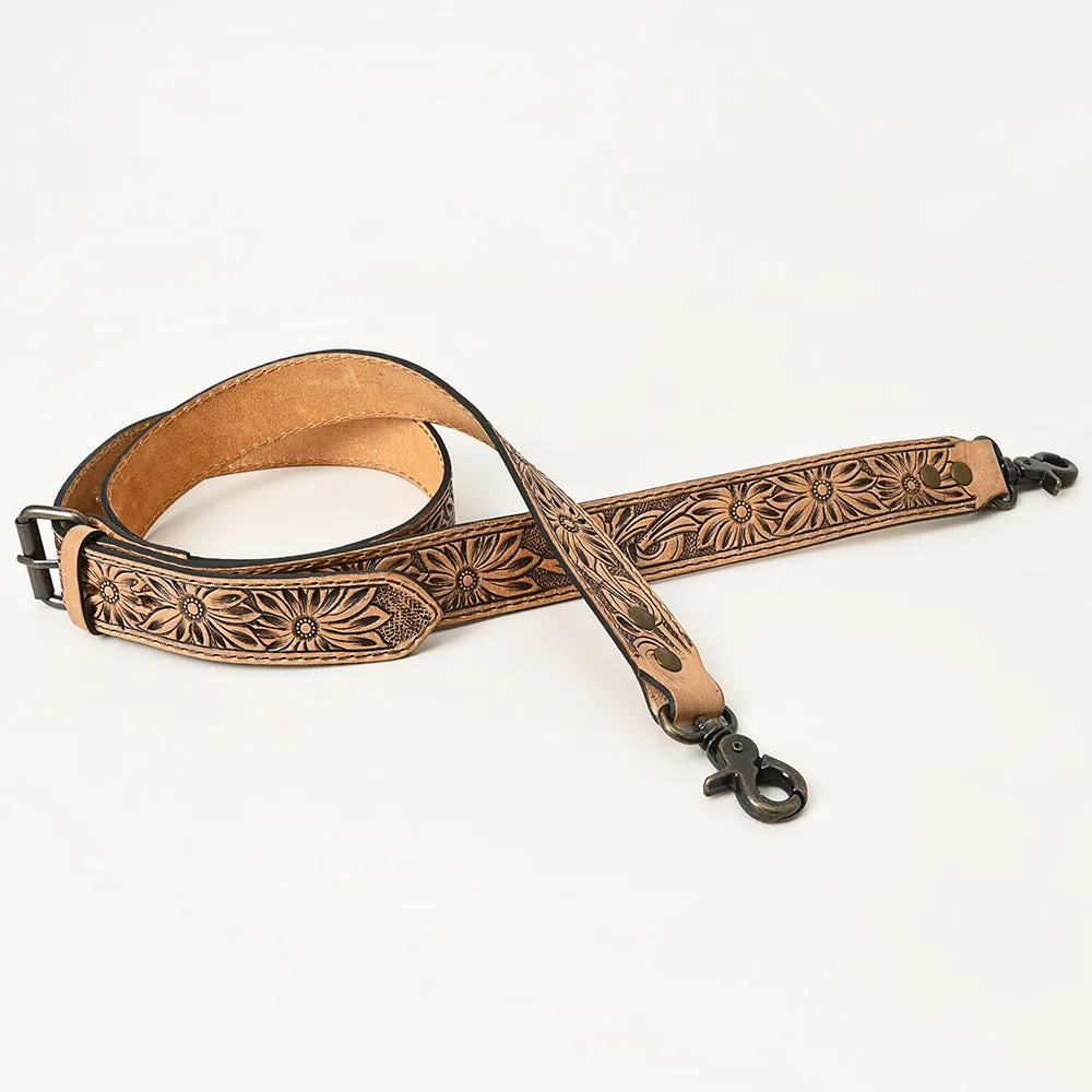 American Darling  Hand Tooled Genuine Leather Crossbody Handle Bag Strap