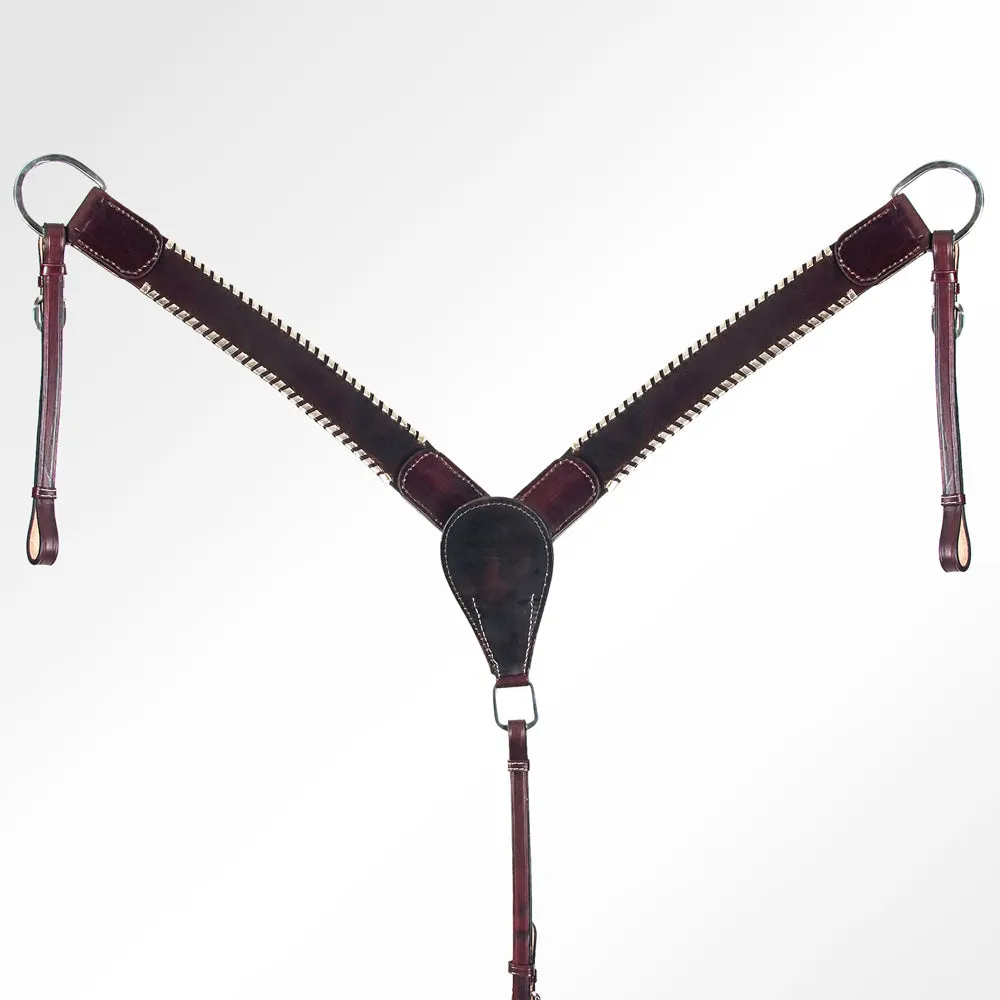 AMERICAN DARLING Western Horse Headstall Breast Collar Set American Leather