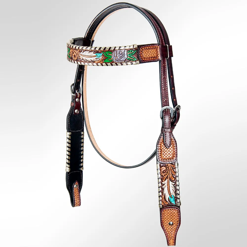 AMERICAN DARLING Western Horse Headstall Breast Collar Set American Leather