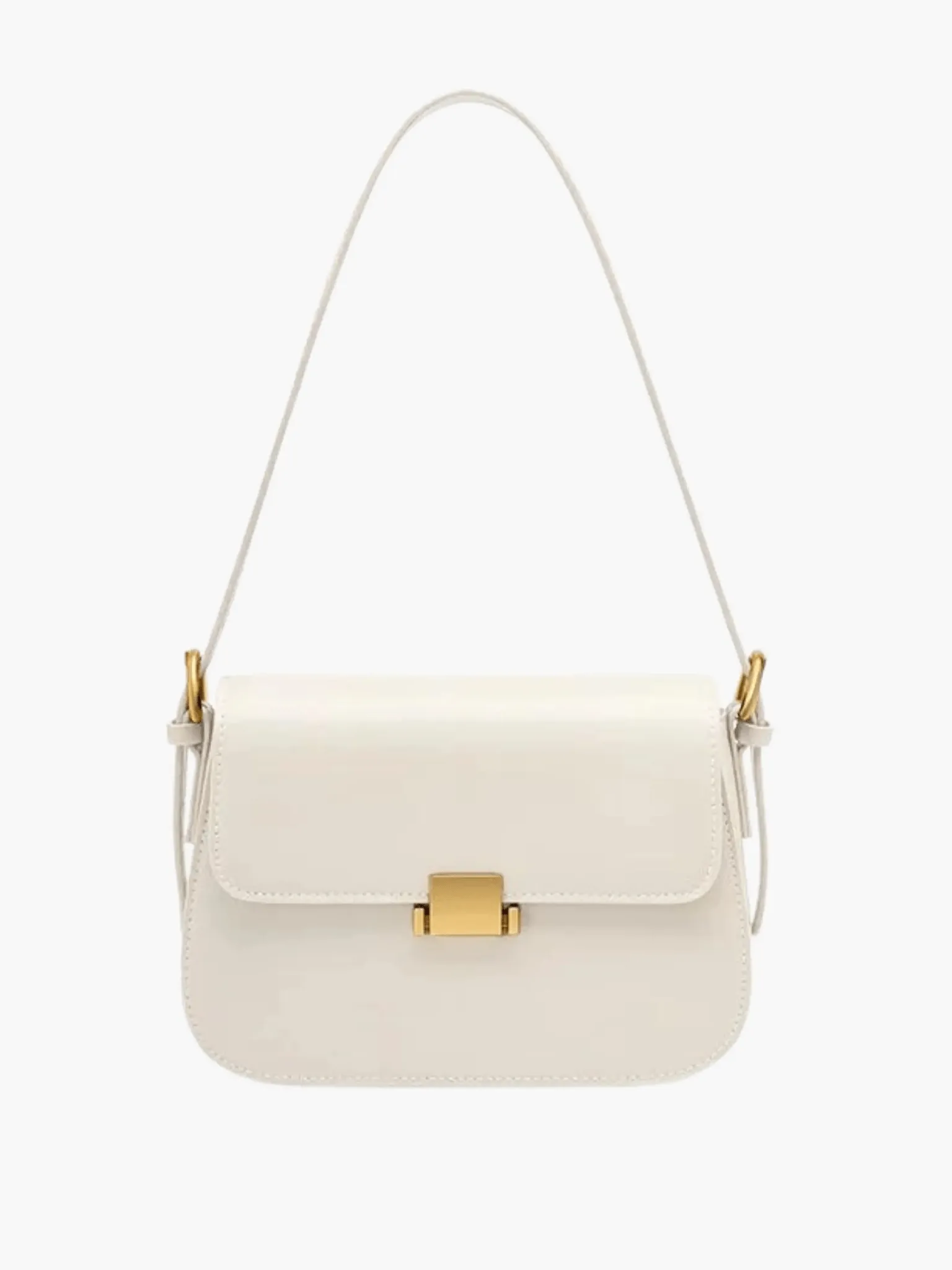 Ava | Sleek Leather Shoulder Bag with Golden Hardware