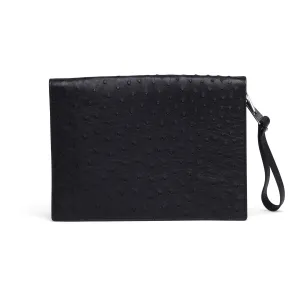 Bottega Veneta Ostrich Leather Document Case Wristlet