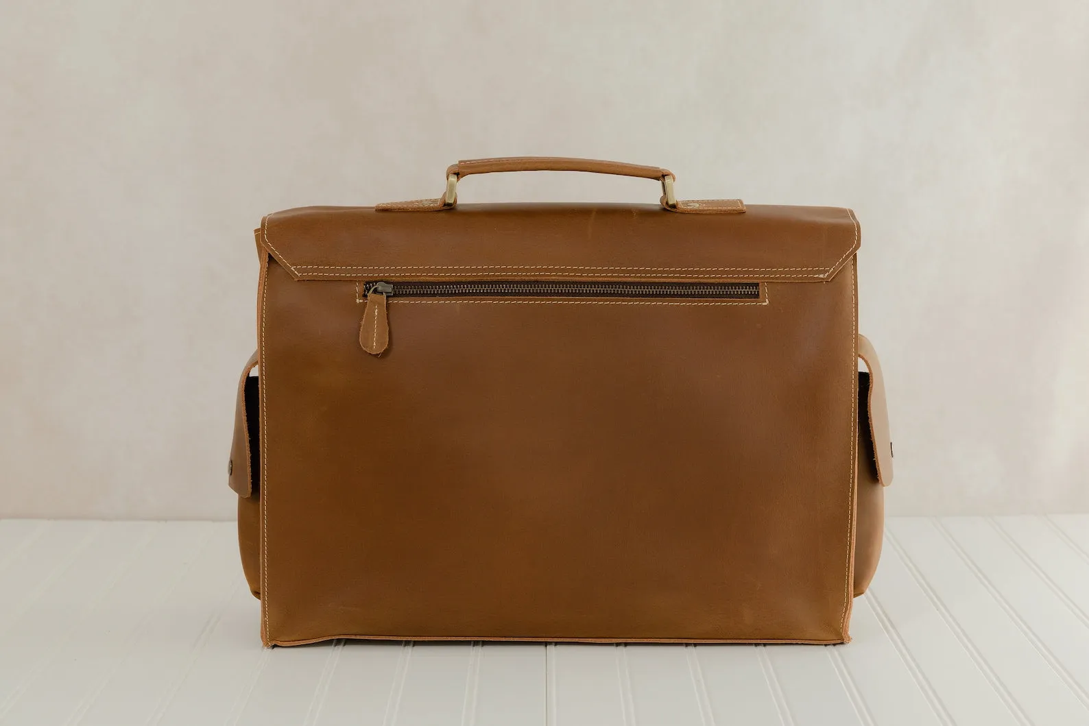 Brown Soft Leather Briefcase Bag
