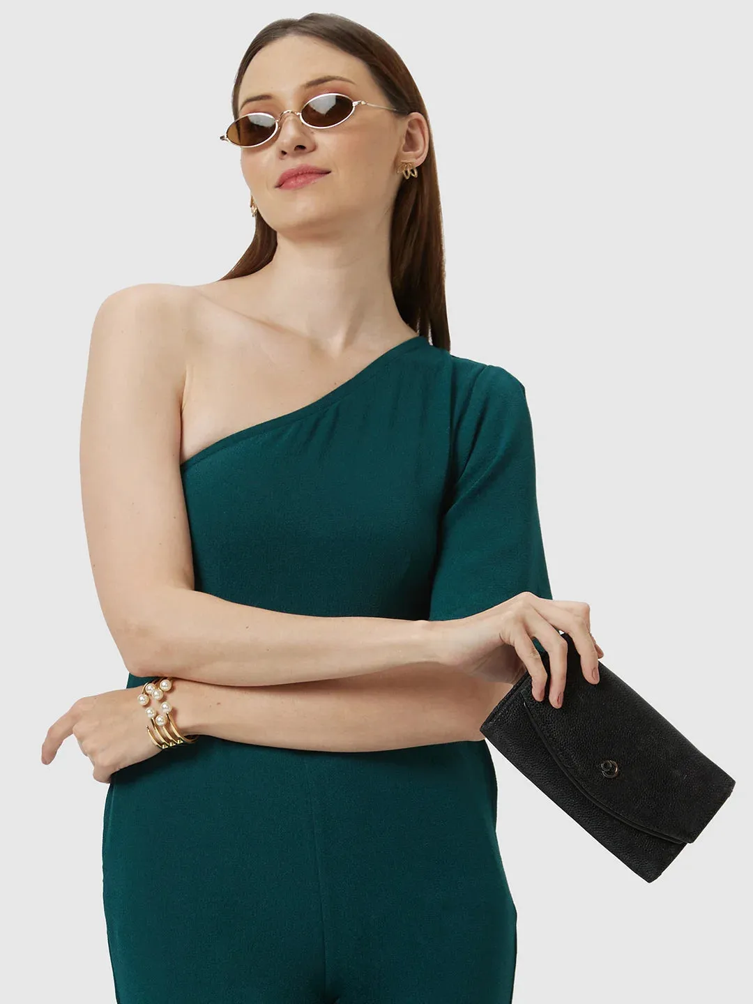 Caprese Gretchen Flapover Clutch Medium Black