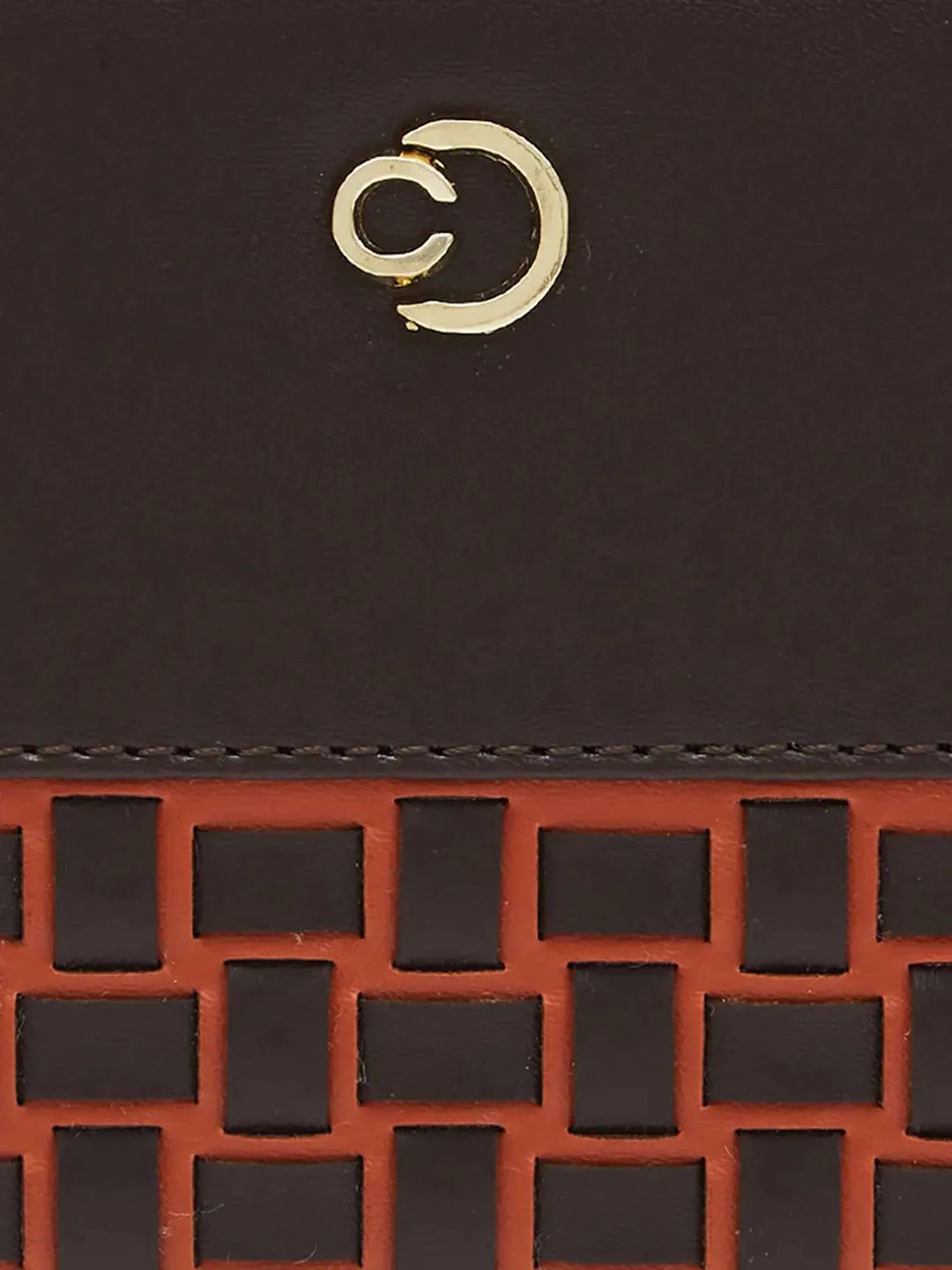 Caprese Zeta Zip Around Women'S Wallet Large Quilted Chocolate