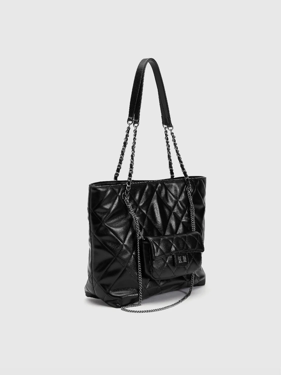 Chained Quilted Embossed Tote Bag