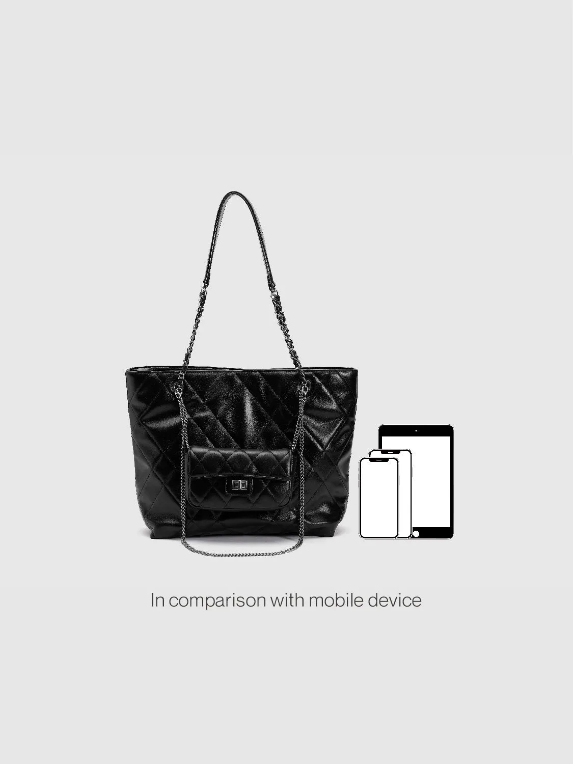 Chained Quilted Embossed Tote Bag