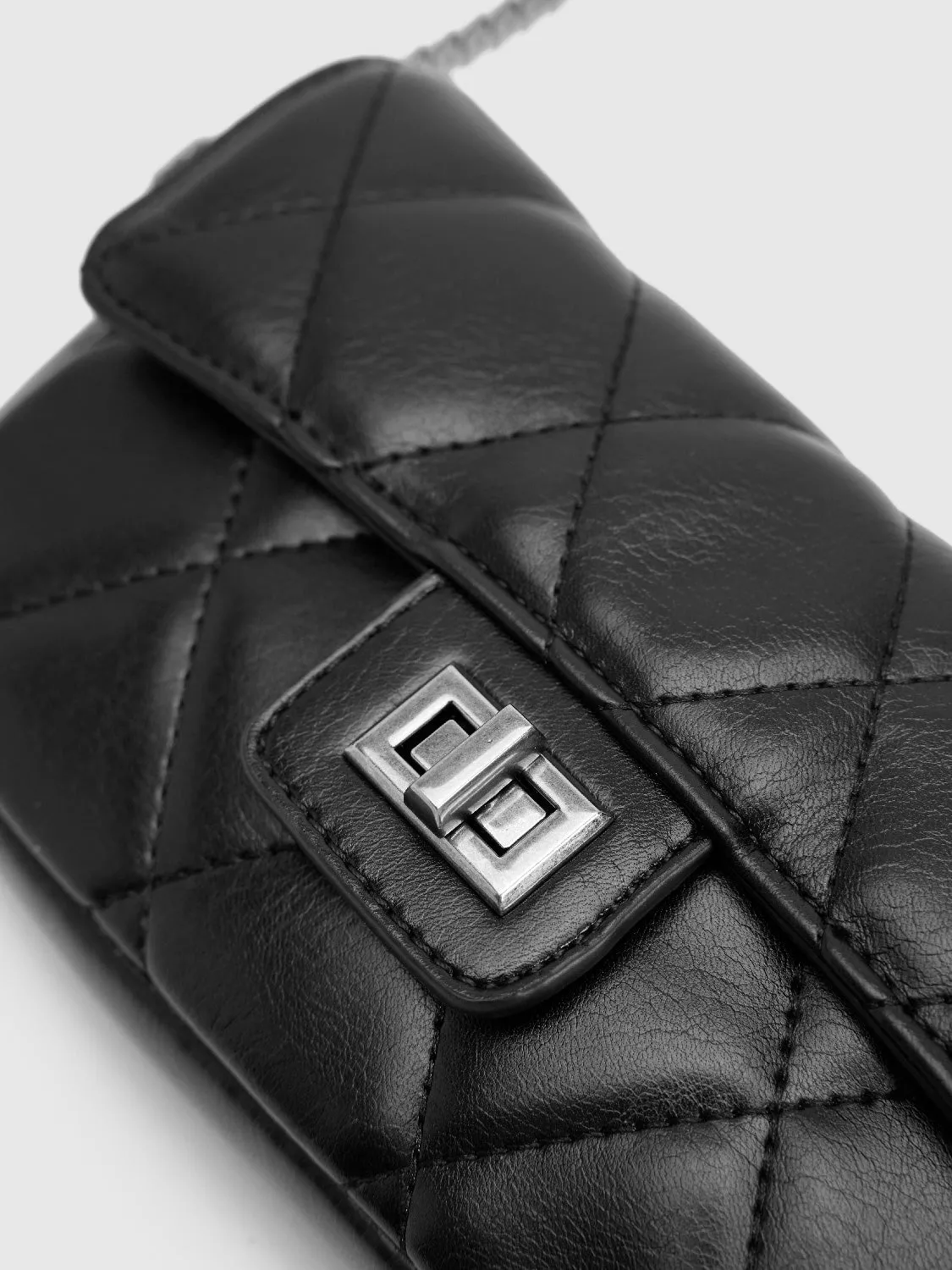 Chained Quilted Embossed Tote Bag