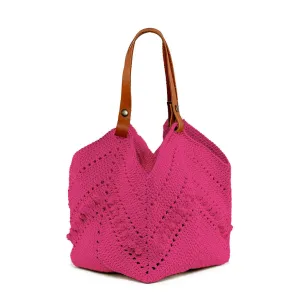 Daniela Knotted Crochet Tote Pink