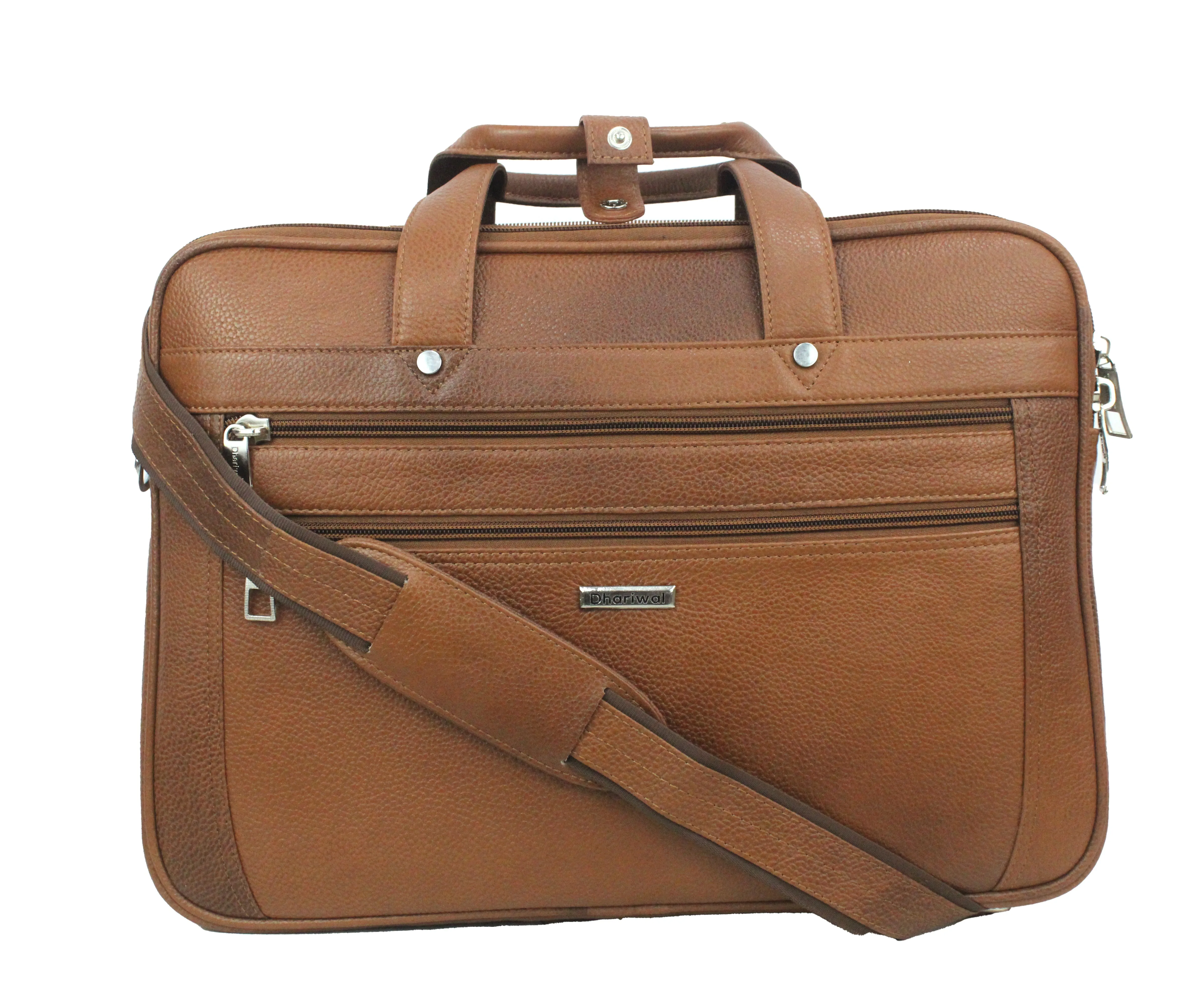 Dhariwal Genuine Leather Laptop Bag File Messenger Bag with Strap upto 15 Inch | Laptop Bag for Men EB-614