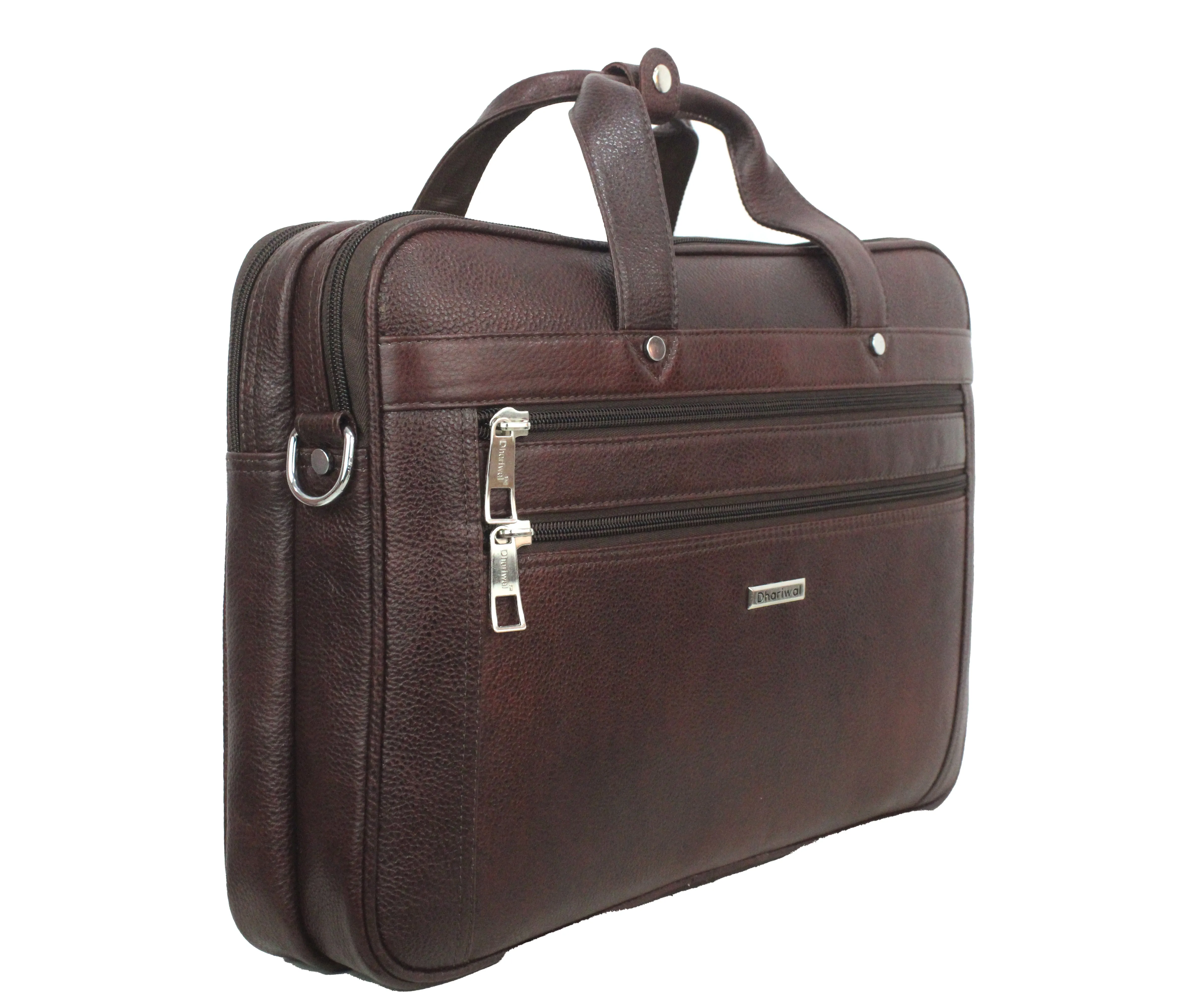 Dhariwal Genuine Leather Laptop Bag File Messenger Bag with Strap upto 15 Inch | Laptop Bag for Men EB-614
