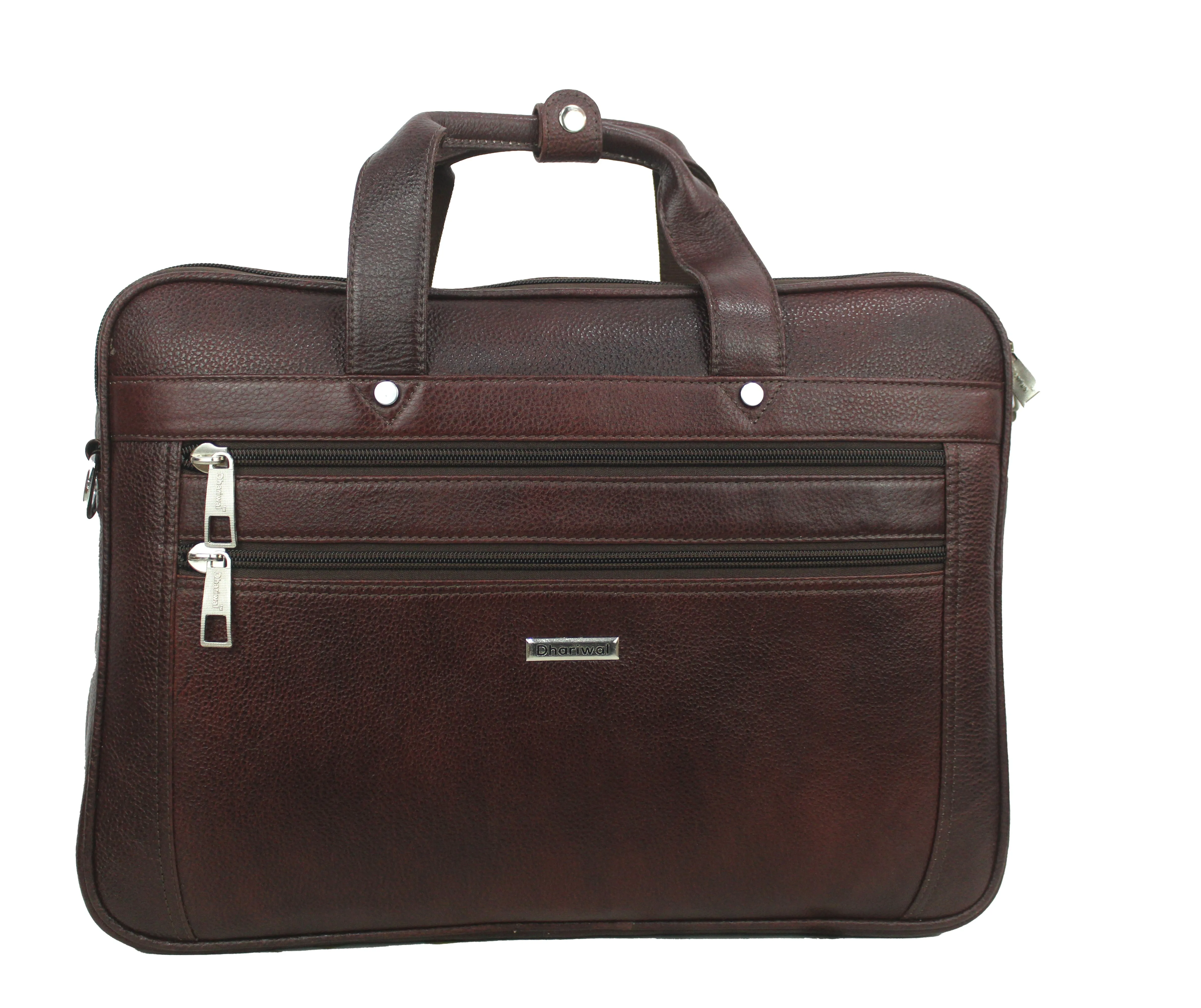 Dhariwal Genuine Leather Laptop Bag File Messenger Bag with Strap upto 15 Inch | Laptop Bag for Men EB-614