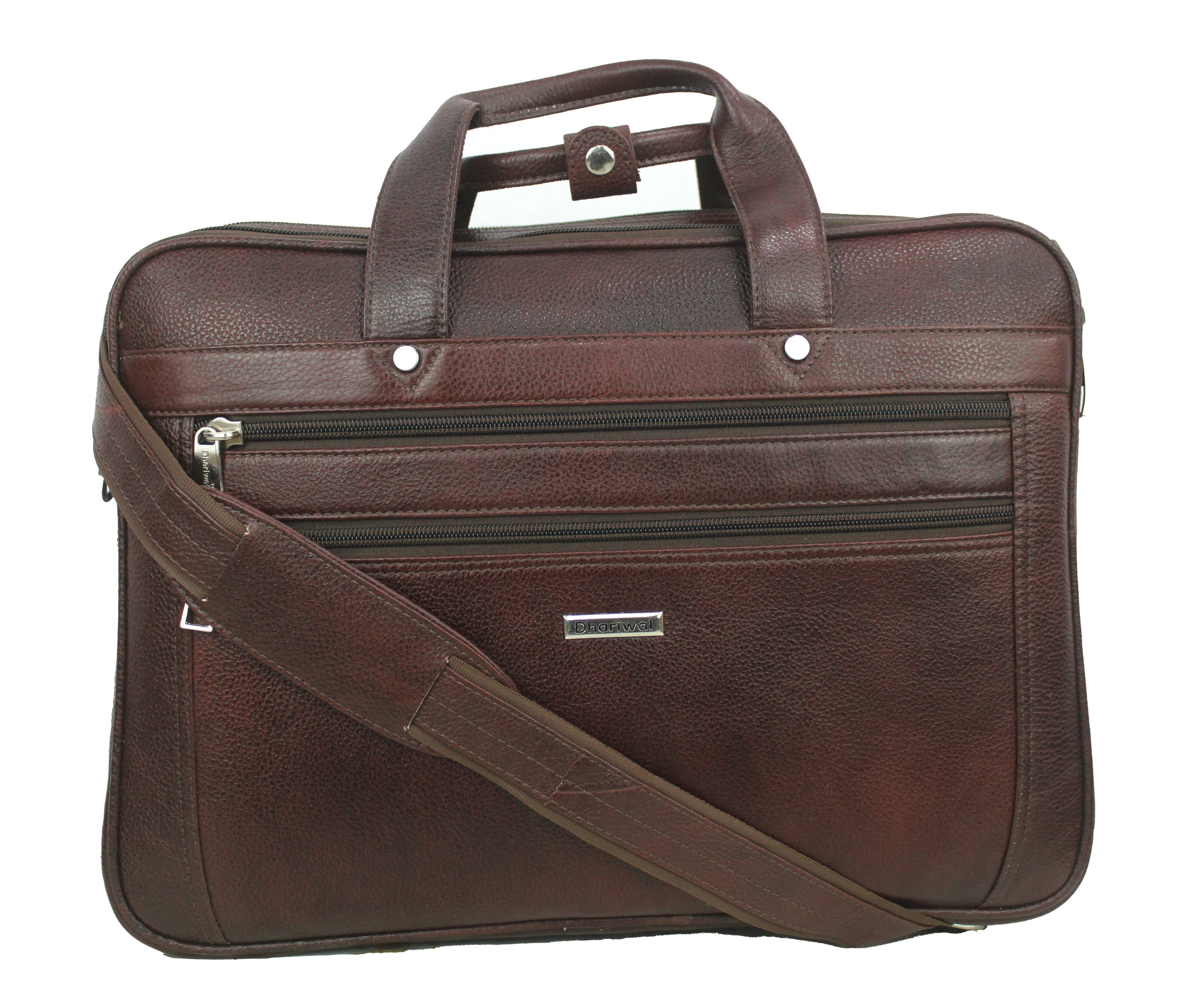Dhariwal Genuine Leather Laptop Bag File Messenger Bag with Strap upto 15 Inch | Laptop Bag for Men EB-614