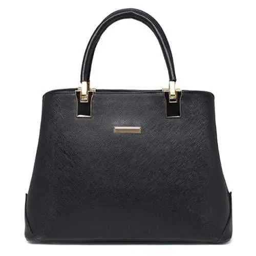 Elegant Solid Color and Zip Design Tote Bag For Women - Black