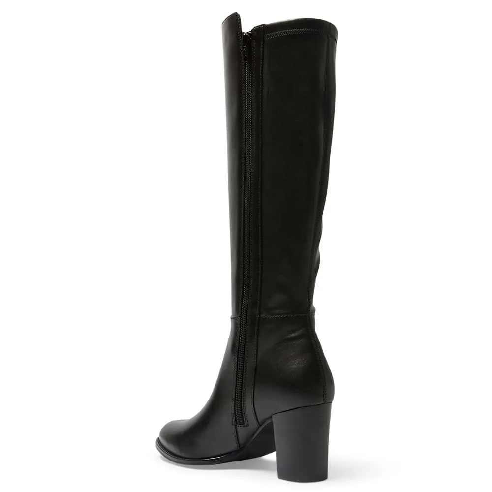 Gianna Boot in Black On Black Leather