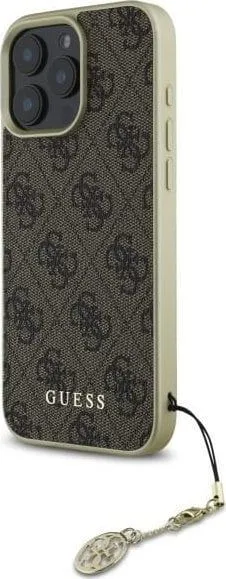 Guess 4G Charms Collection Case for iPhone 16 Pro Max 6.9" Brown - GUHCP16XGF4GBR
