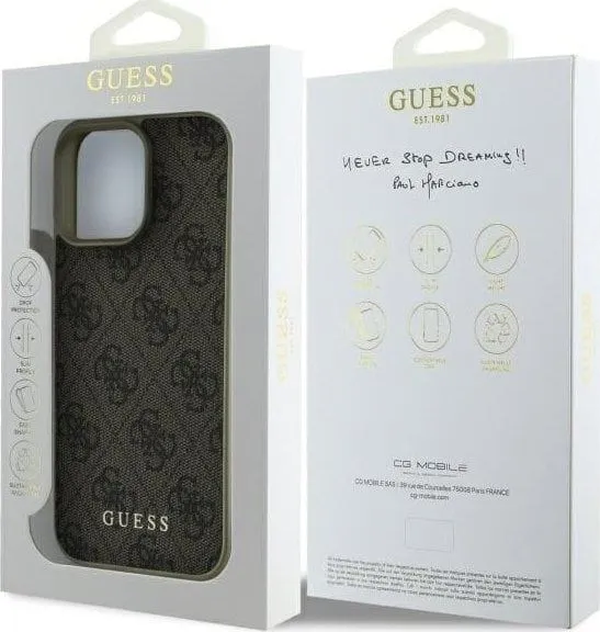 Guess 4G Charms Collection Case for iPhone 16 Pro Max 6.9" Brown - GUHCP16XGF4GBR