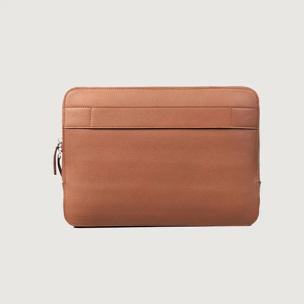 HABIKI Luxury Leather Laptop Sleeve for 13 to 16 inch Laptops – Stylish & Protective Case for MacBook, Laptops, and Tablets – Soft Padded Leather Sleeve with Zipper Closure