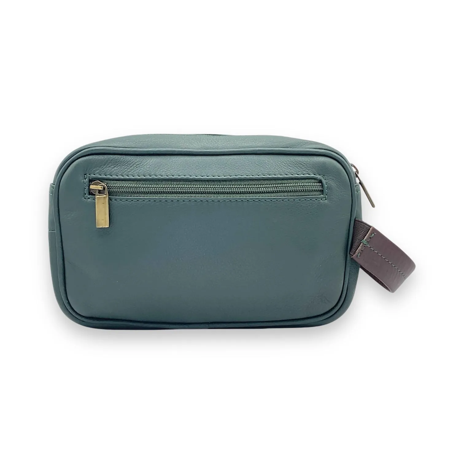 Hand Pouch, Wash Bag, Toiletry, Genuine Leather # 2295NH