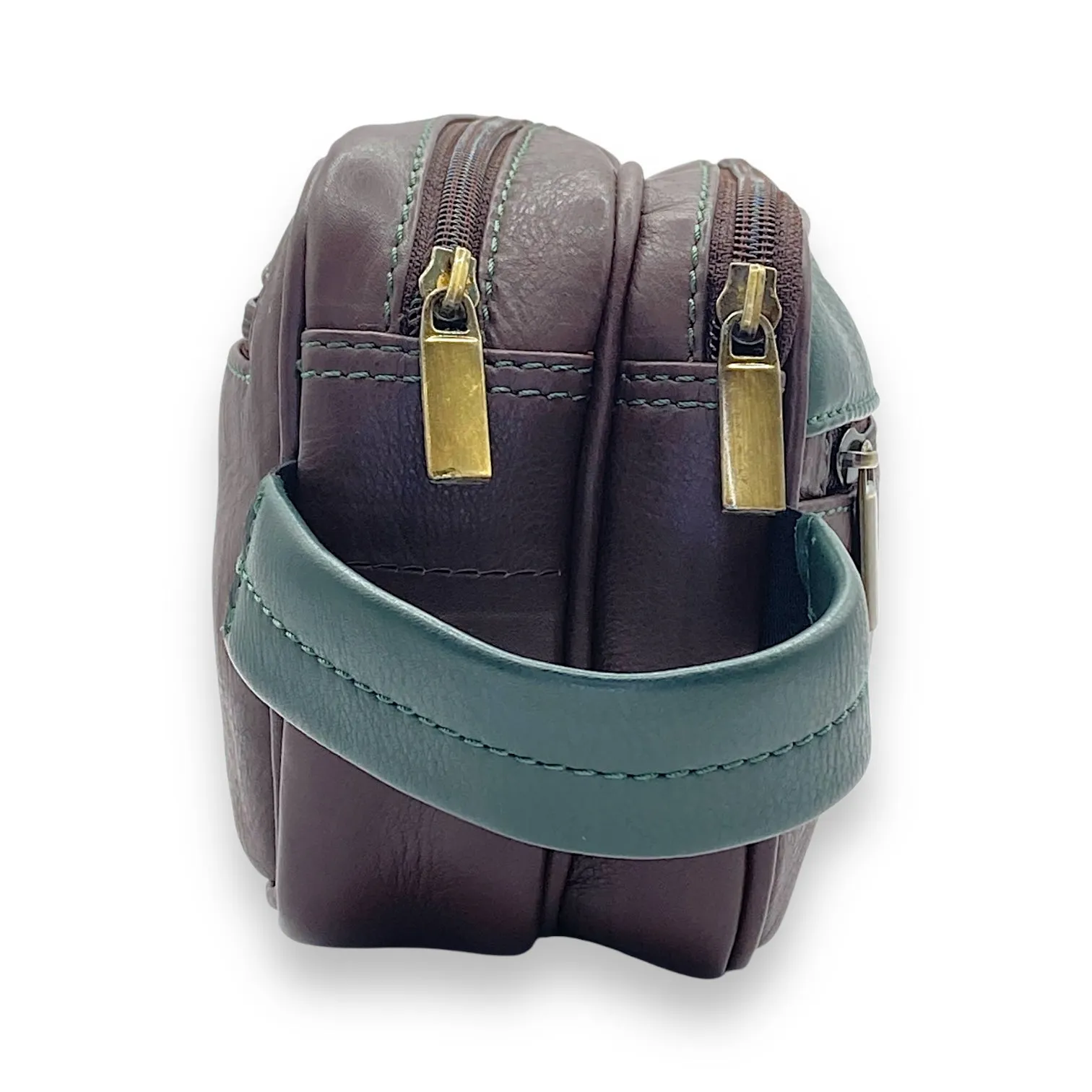Hand Pouch, Wash Bag, Toiletry, Genuine Leather # 2295NH