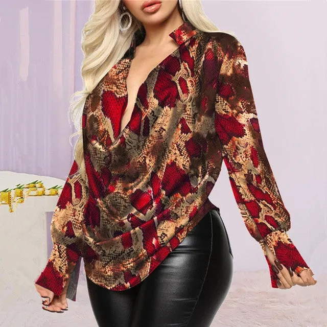 High-end Cowl Neck Designer Long Sleeve Blouse