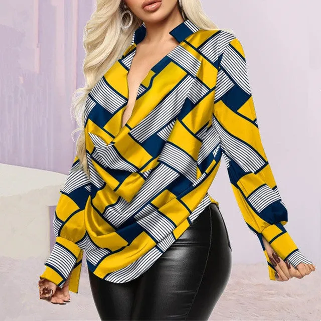 High-end Cowl Neck Designer Long Sleeve Blouse