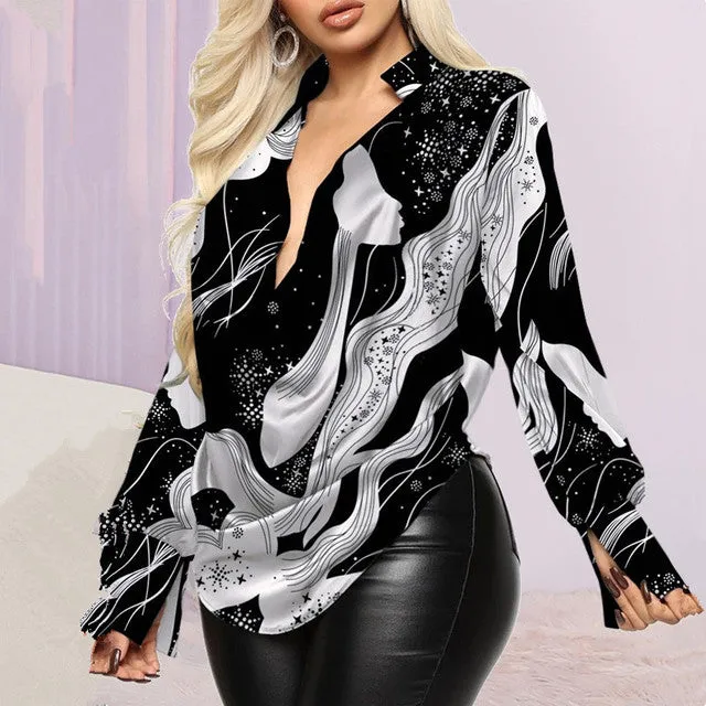 High-end Cowl Neck Designer Long Sleeve Blouse