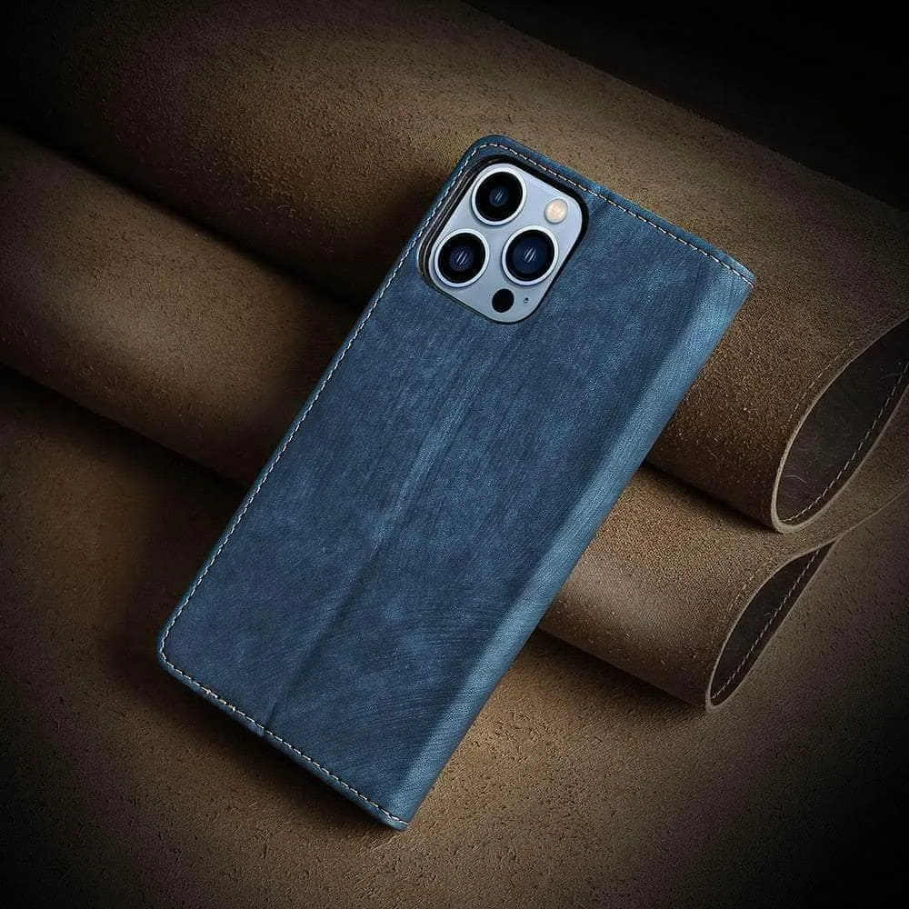 iPhone 15 Plus Luxury Business Vegan Leather Case