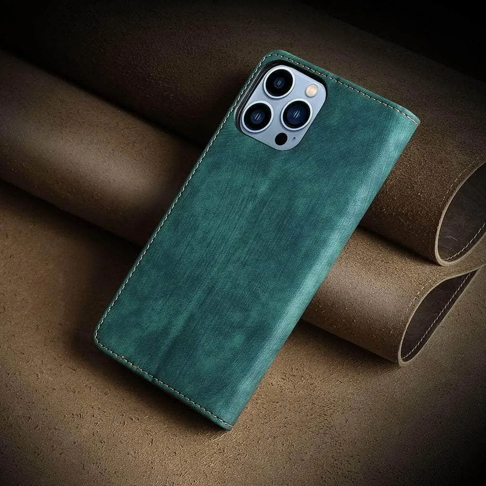iPhone 15 Plus Luxury Business Vegan Leather Case