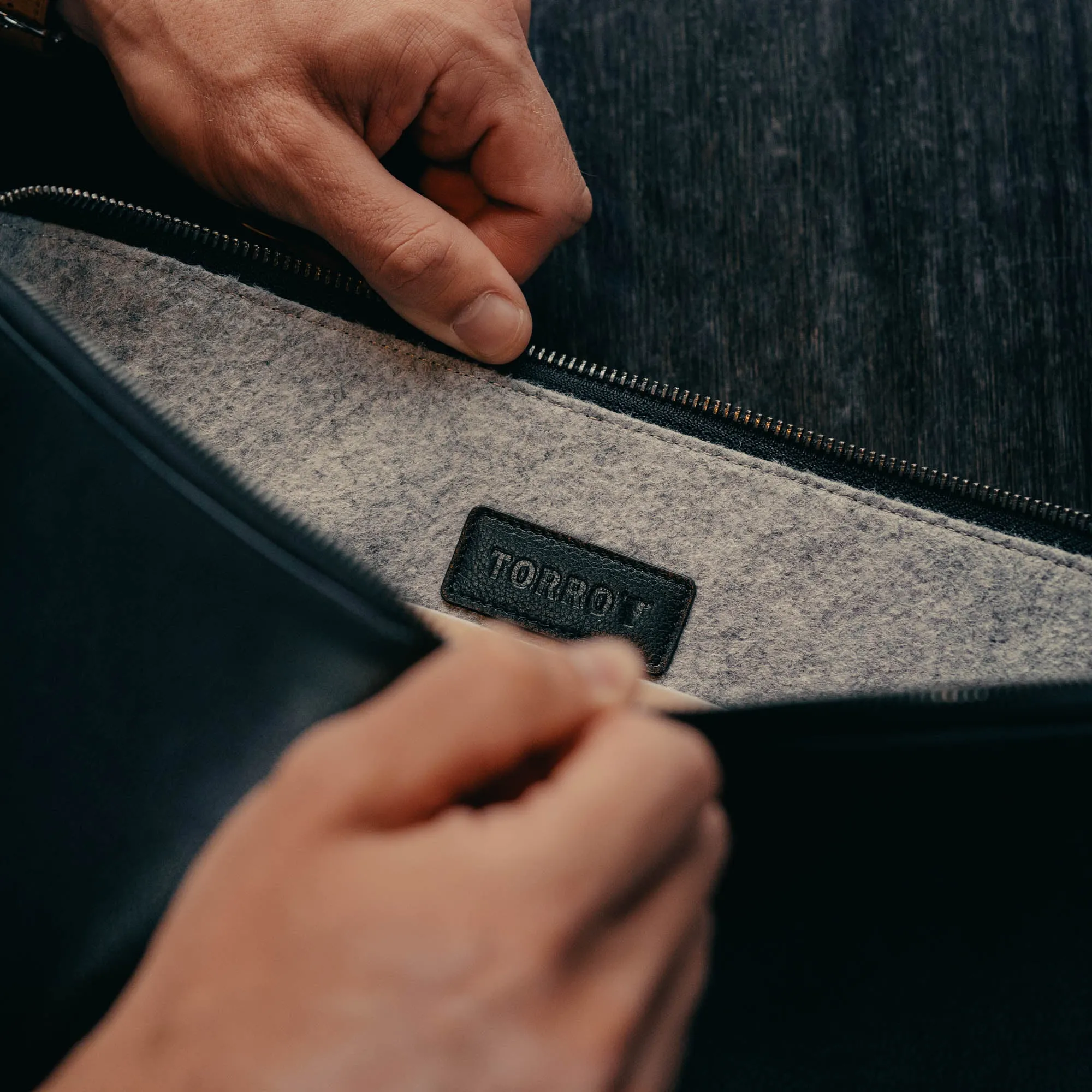 Leather Laptop Sleeve with Zip Closure (for 13" to 16”)