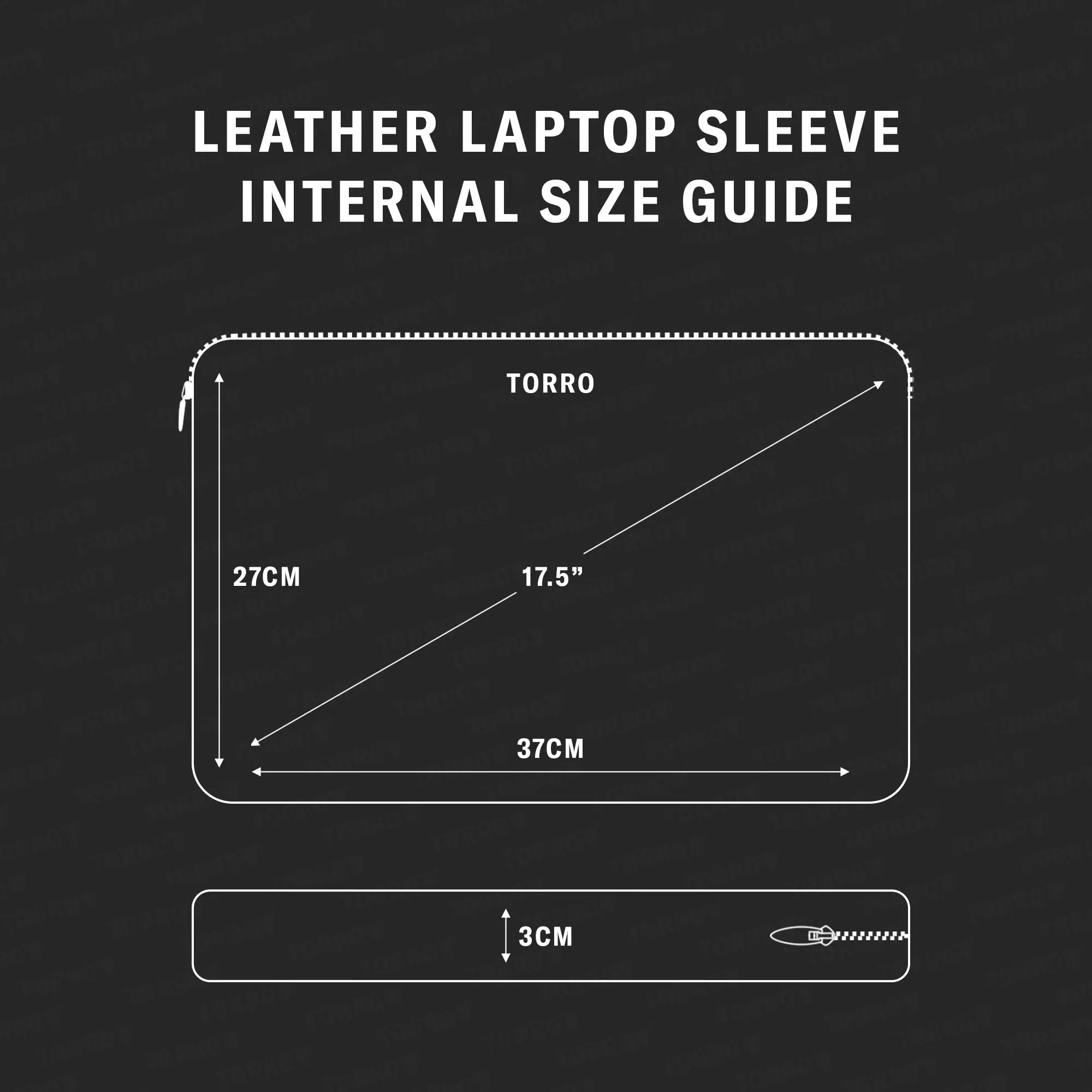 Leather Laptop Sleeve with Zip Closure (for 13" to 16”)