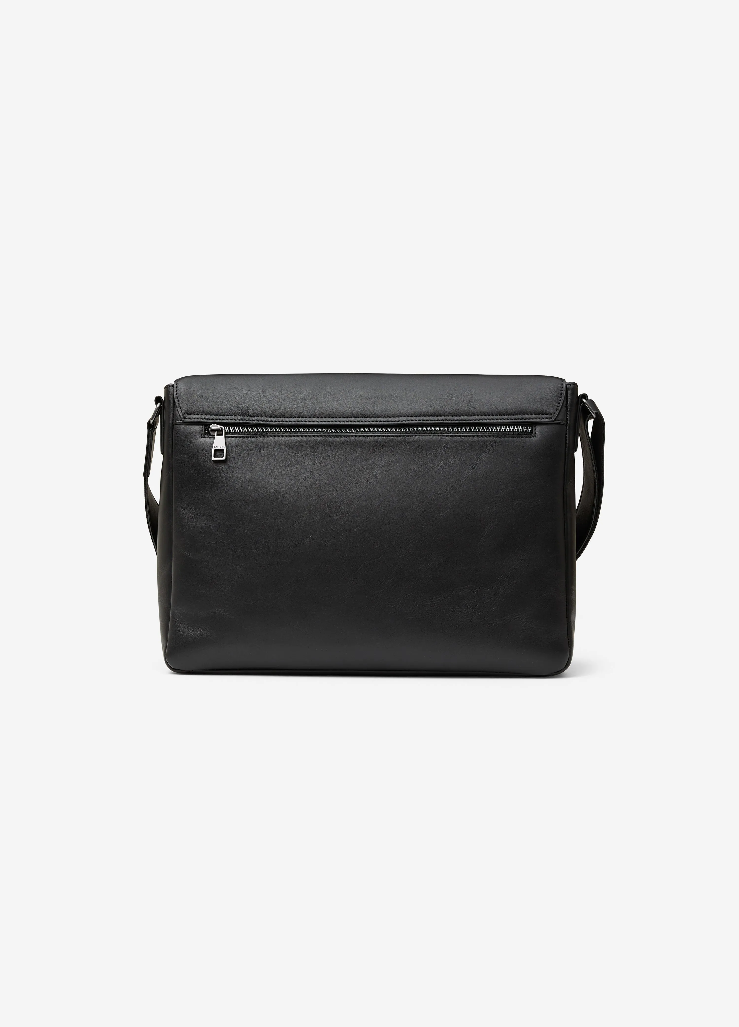 Leather Messenger Bag Black