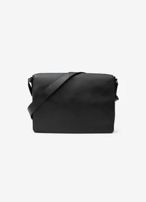 Leather Messenger Bag Black