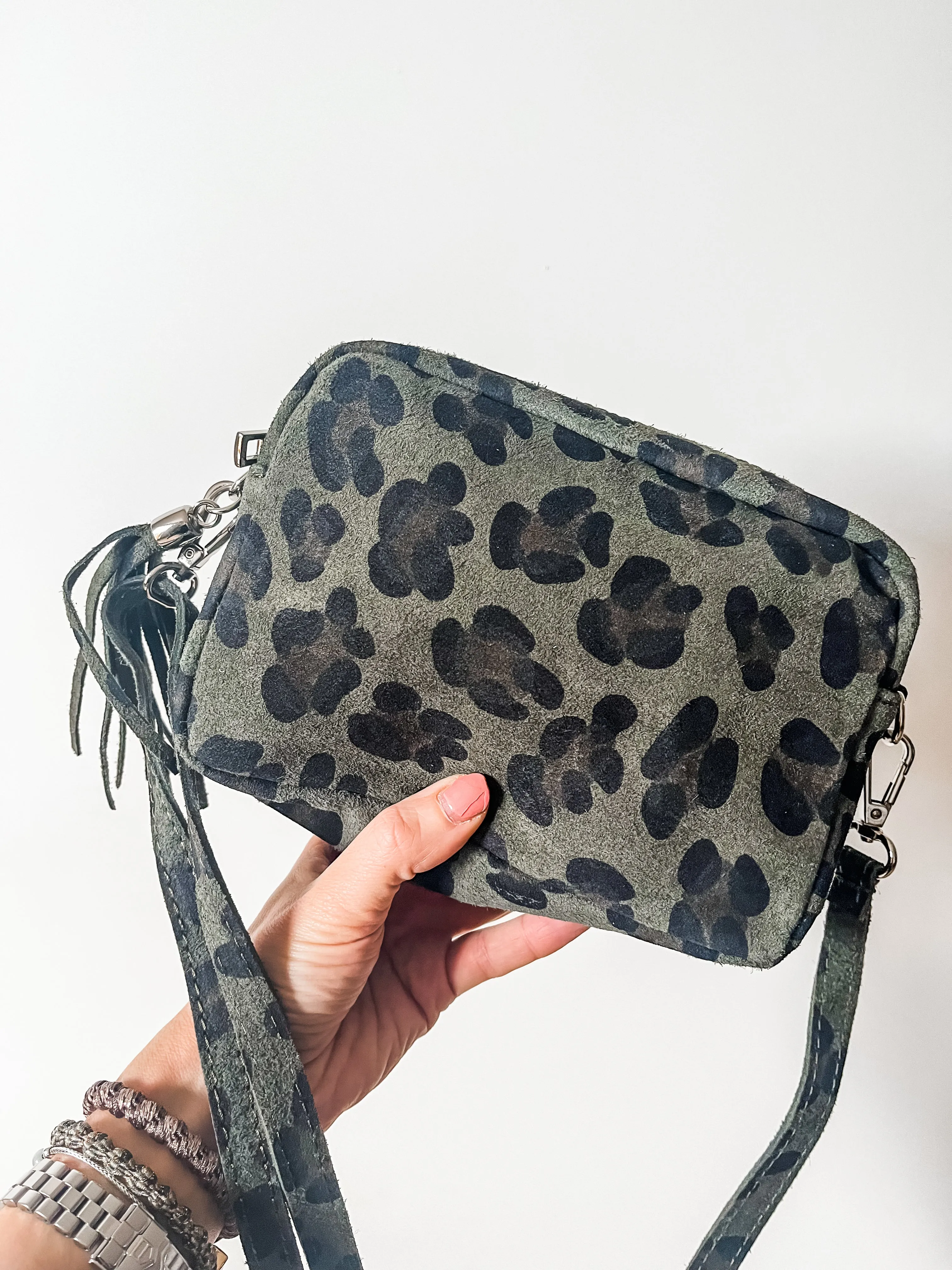 Leopard Print Tassel Crossbody Camera Bag