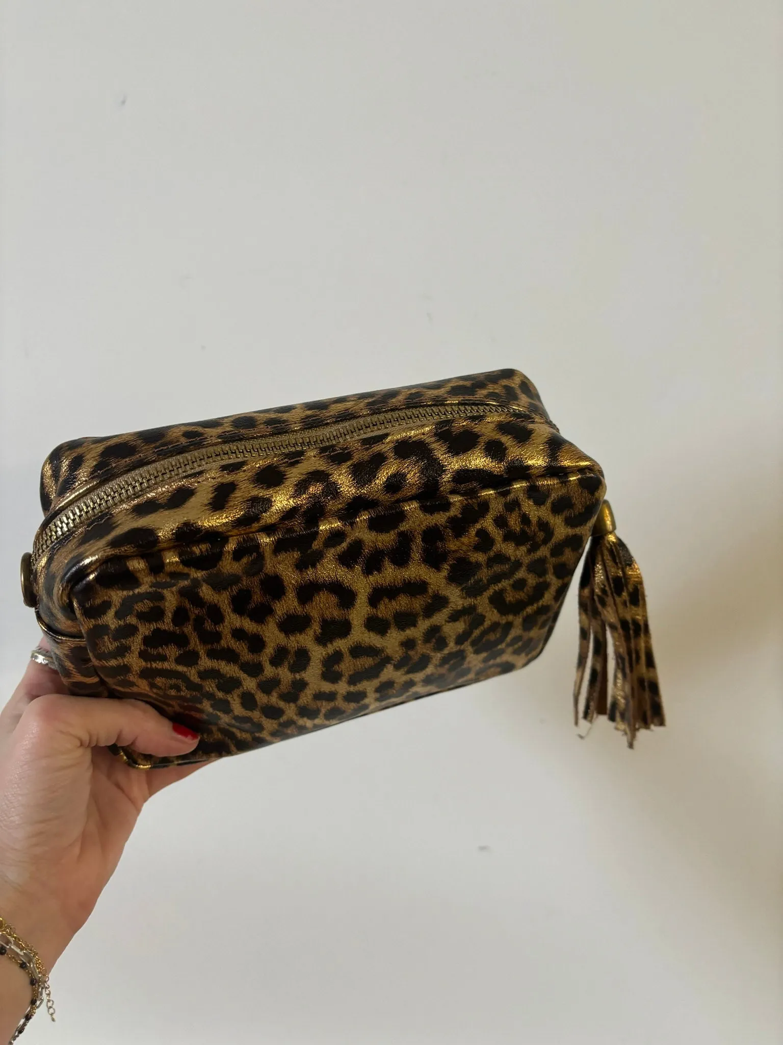 Leopard Print Tassel Crossbody Camera Bag