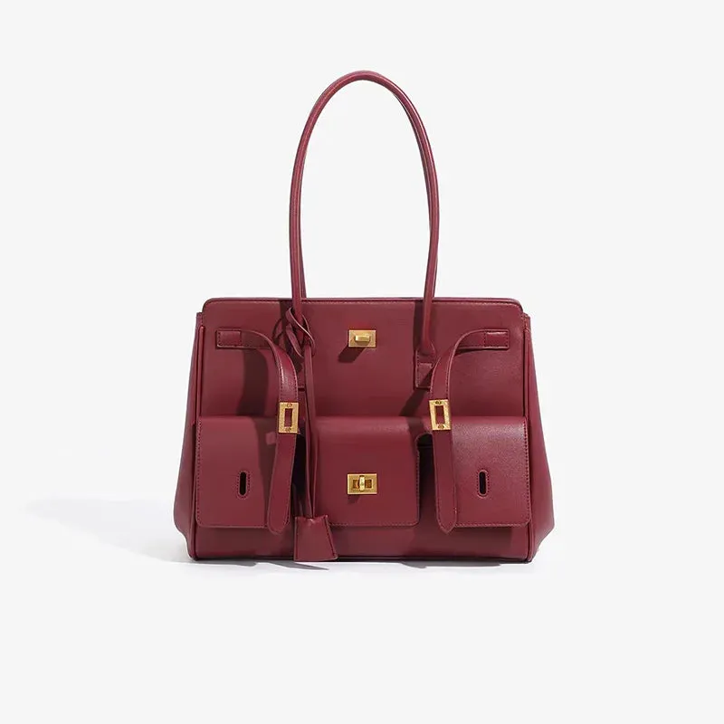 Luxury Lock Wings Tote Bag – Large Capacity Designer Shoulder Handbag